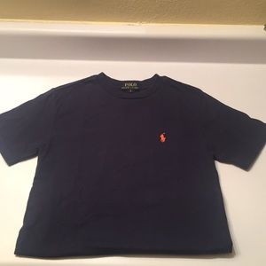 BOYS SIZE 8 (SM) NAVY POLO SHORT SLEEVE T-SHIRT